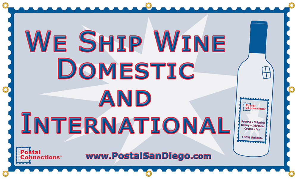 Banner w/Grommets - We Ship Wine