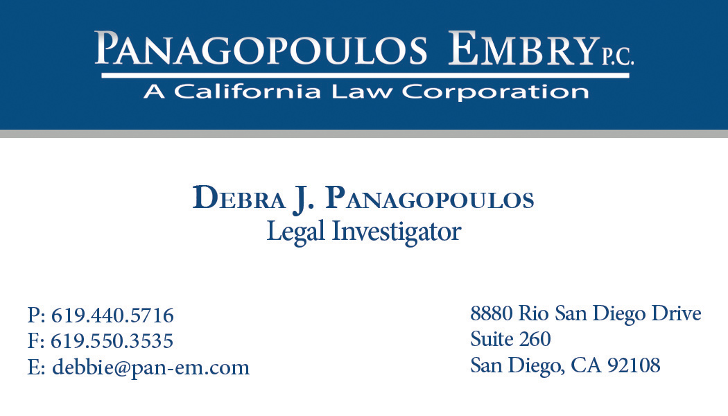 Debra J. Panagopoulos Business Card Front