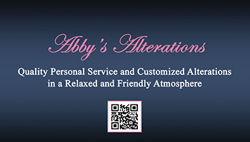 Abby's Alterations Business Card Back