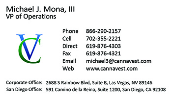 Michael J Mona, III Business Card Front