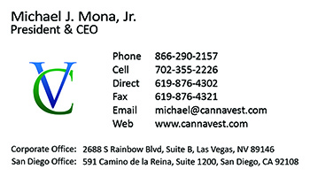 Michael J Mona, Jr Business Card Front