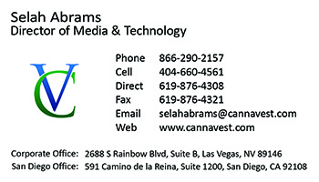 Selah Arbams Business Card Front